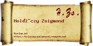 Holéczy Zsigmond névjegykártya